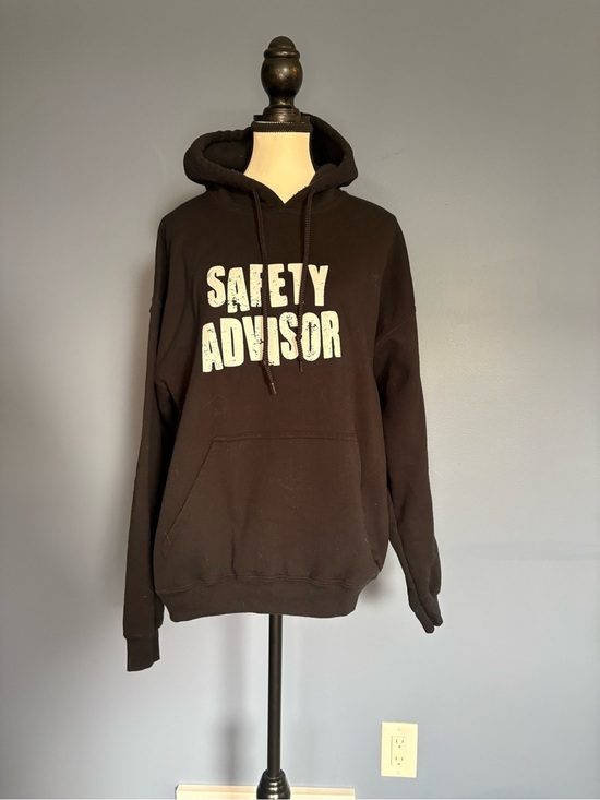 Gildan Other - Gildan Black Hoodie with White "SAFETY ADVISOR" Print size L